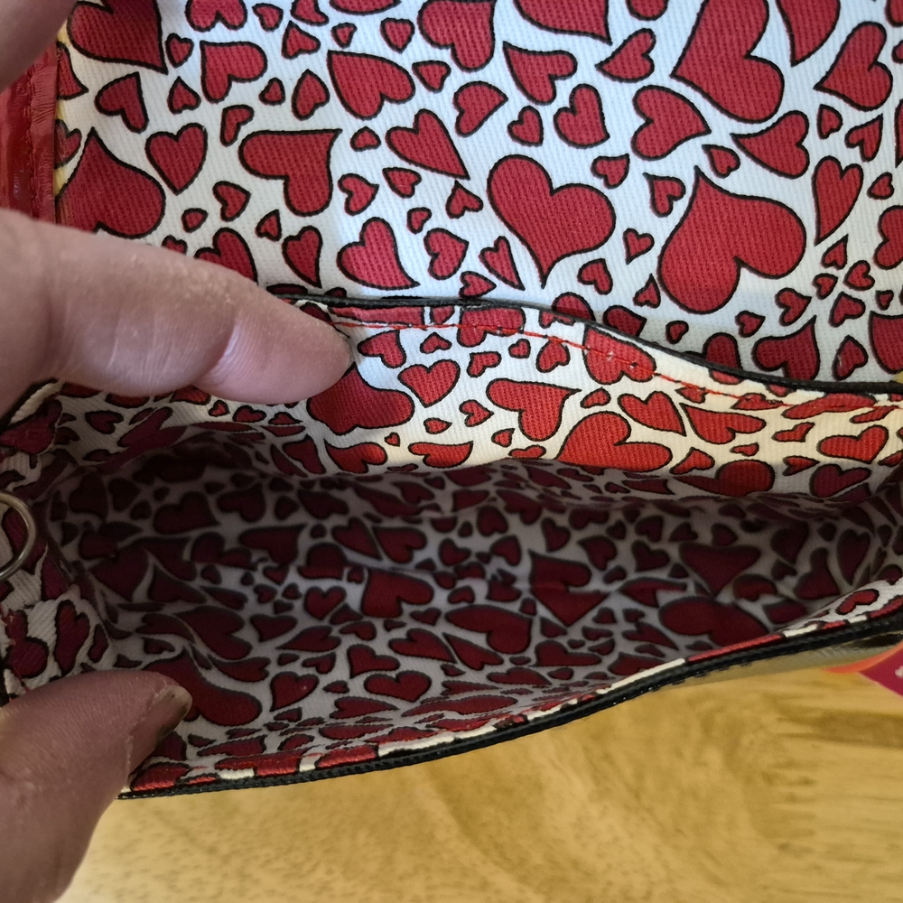 Brighton Red and Cream Heart Clutch - Picture 5 of 10